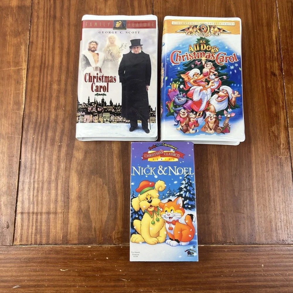 Christmas Carol All Dogs Christmas Carol Nick & Noel VHS Lot Holiday 3 Tape